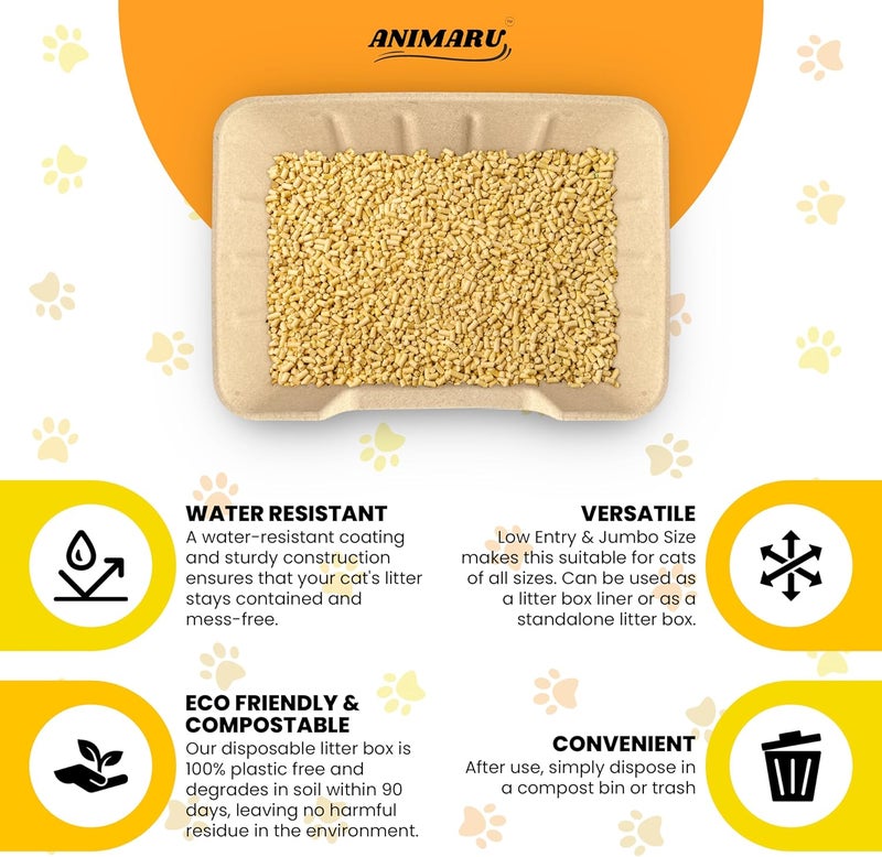 Animaru Disposable Litter Boxes (Jumbo - Low Entry, 4-Pack) - Image 5